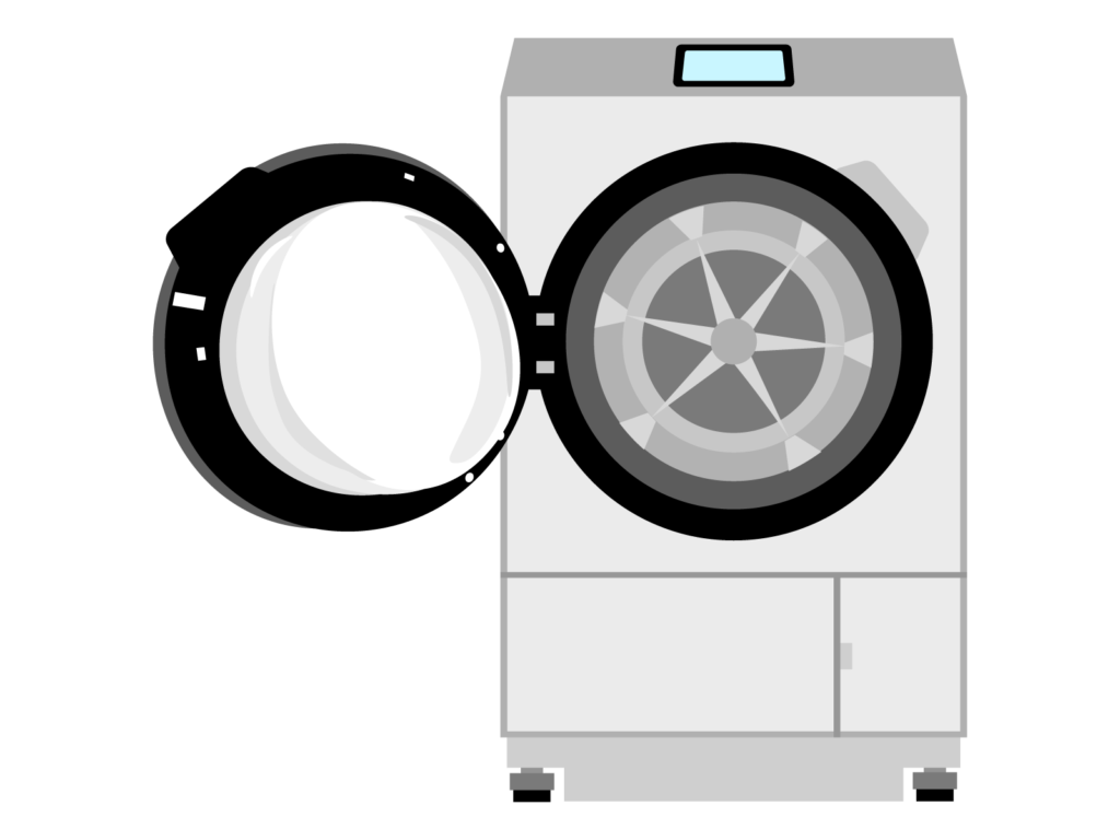 ドラム式洗濯機のふたを開ける