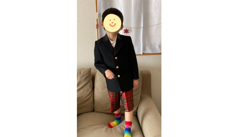 入学式。家を出るまではご機嫌